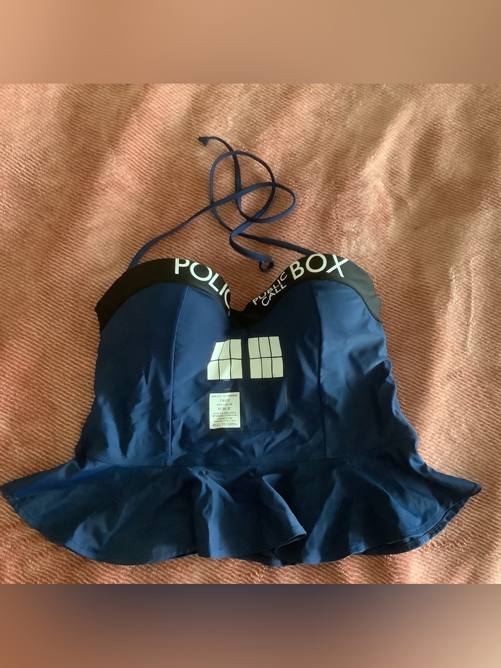 Doctor Who Blue TARDIS Kids One-Piece Swim Dress